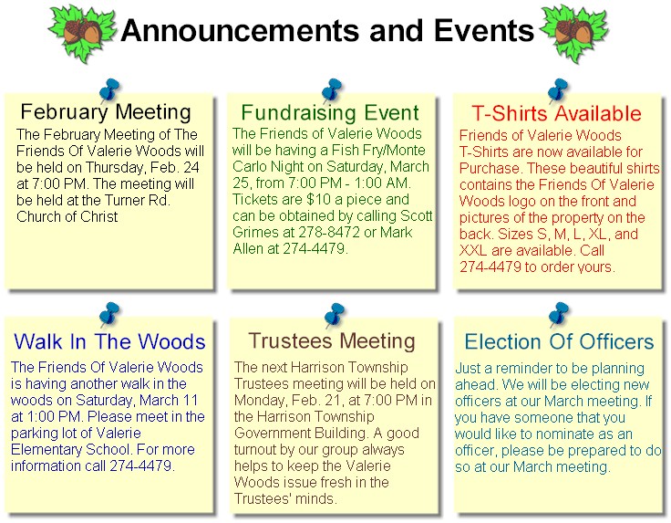 Announcements & Events